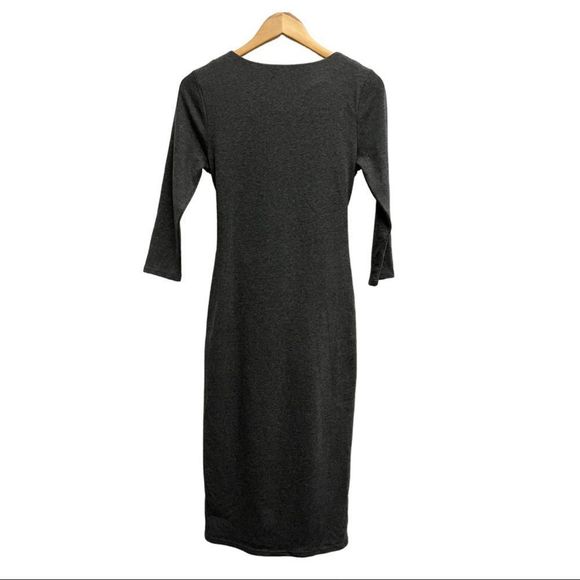 NWT Melloday Grey Long Sleeve Midi Dress - Picture 2 of 6